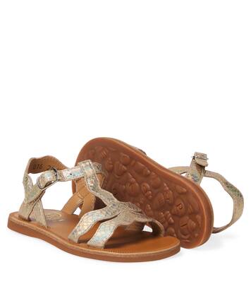 Plagette metallic leather sandals | Pom d'Api