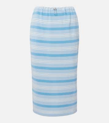 Striped cotton piqué pencil skirt | Prada