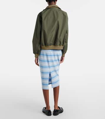 Striped cotton piqué pencil skirt | Prada