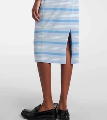 Striped cotton piqué pencil skirt | Prada