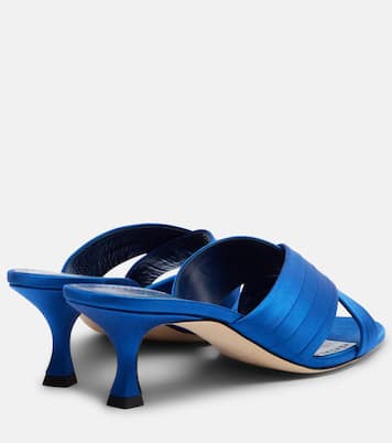 Mules Viera 50 en satin | Manolo Blahnik