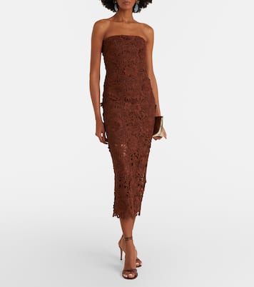 Vestido con corsé de encaje floral | Rotate