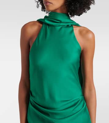 Monica asymmetric satin midi dress | Simkhai