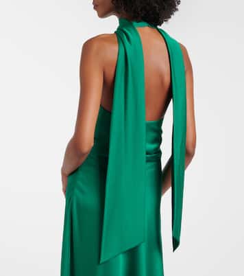 Monica asymmetric satin midi dress | Simkhai