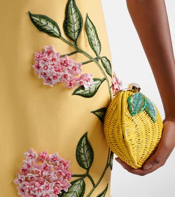 Clutch Lemon aus Weidengeflecht | Judith Leiber Couture