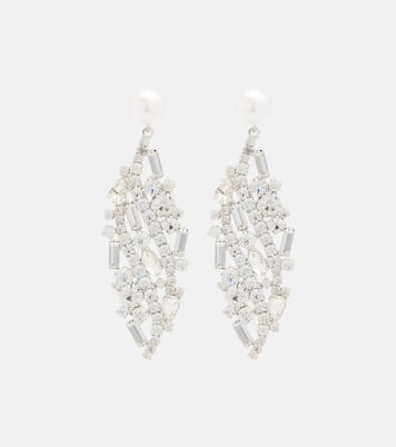 Crystal-embellished faux-pearl drop earrings | Magda Butrym