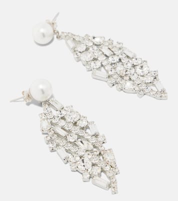 Crystal-embellished faux-pearl drop earrings | Magda Butrym