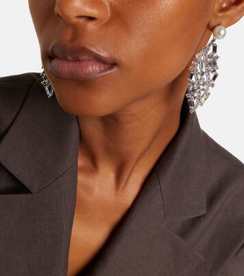 Crystal-embellished faux-pearl drop earrings | Magda Butrym