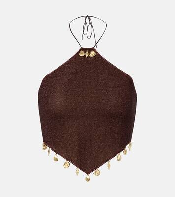 Lumière beaded halterneck top | Oséree