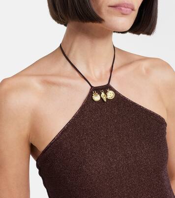 Lumière beaded halterneck top | Oséree