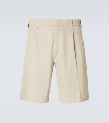 Pleated cotton Bermuda shorts | Prada