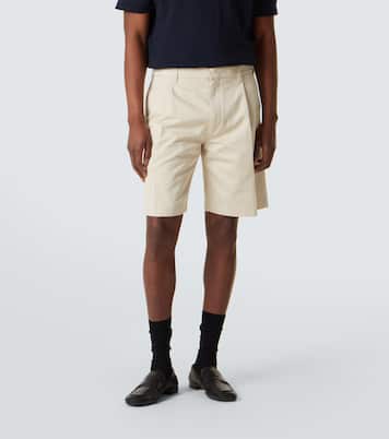 Pleated cotton Bermuda shorts | Prada
