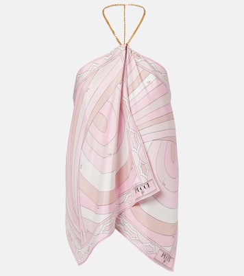 Iride halterneck silk twill top | Pucci