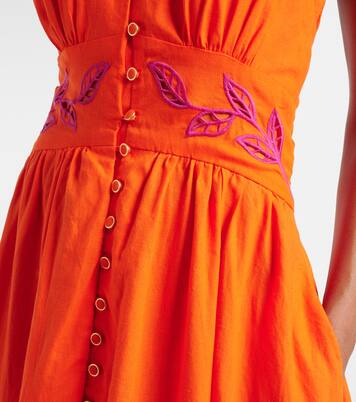 Abito midi in misto lino con scollo all'americana | Farm Rio