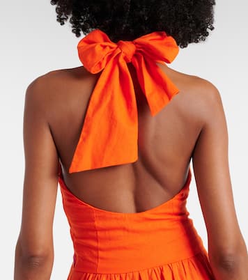 Abito midi in misto lino con scollo all'americana | Farm Rio