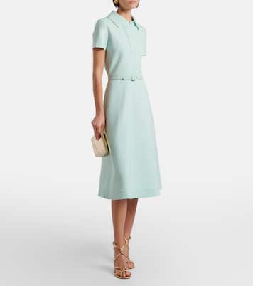 Belted wool-blend midi dress | Oscar de la Renta