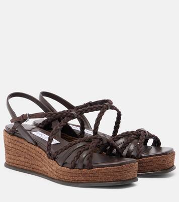 Nyra braided suede espadrille wedges | Jimmy Choo