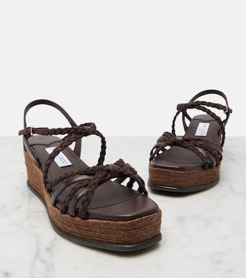 Nyra braided suede espadrille wedges | Jimmy Choo