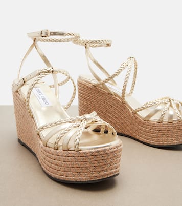 Espadrille-Sandalen Nyra aus Leder | Jimmy Choo