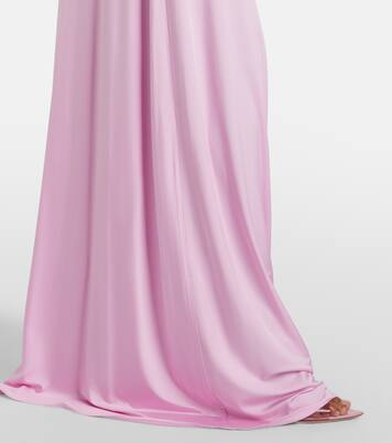 Caped ruched jersey maxi dress | Self-Portrait