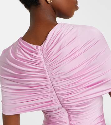 Caped ruched jersey maxi dress | Self-Portrait