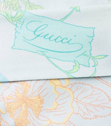 Floral silk twill scarf | Gucci