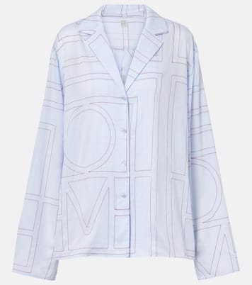 Embroidered cotton-blend poplin pajama shirt | Toteme