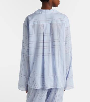 Embroidered cotton-blend poplin pajama shirt | Toteme