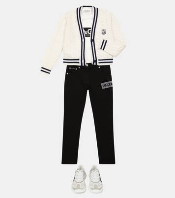 Daymaster nylon and suede sneakers | Dolce&Gabbana Kids