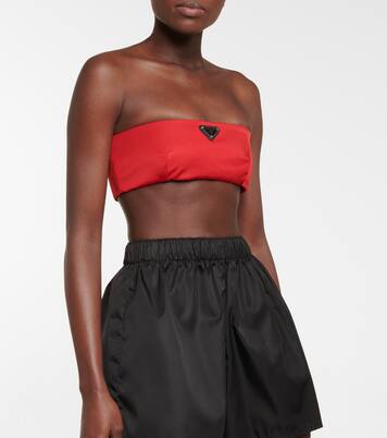 Logo nylon bustier top | Prada