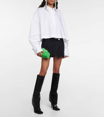 Midnight suede leather clutch | The Attico