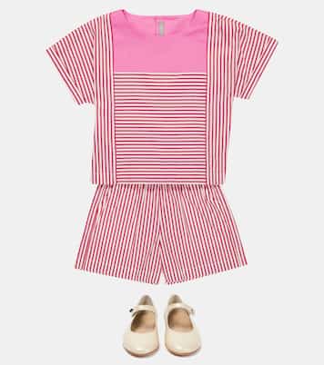 Striped poplin blouse and shorts set | Il Gufo