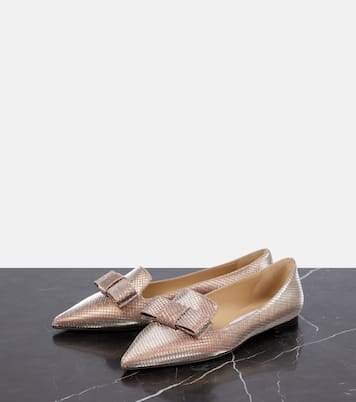 Gala bow-embellished ballet flats | Jimmy Choo