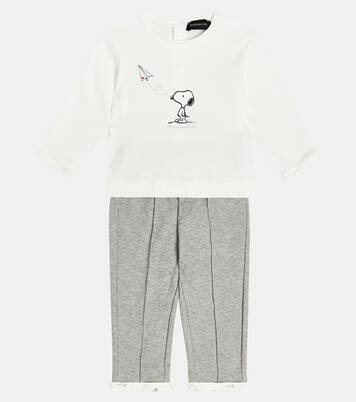 Baby cotton top and pants set | Monnalisa