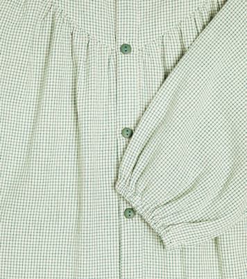 Raspberries checked cotton dress | Tinycottons