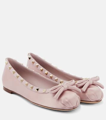 Ballerines Rockstud en satin | Valentino Garavani