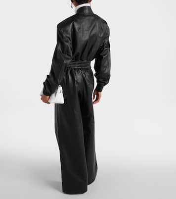 Cropped-Bomberjacke aus Leder | Wardrobe.NYC