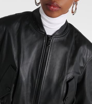 Cropped-Bomberjacke aus Leder | Wardrobe.NYC