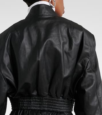 Cropped-Bomberjacke aus Leder | Wardrobe.NYC