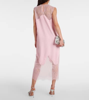 Robe midi Keeva en crêpe et dentelle | Costarellos