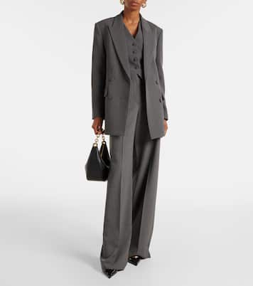 Gerade High-Rise-Hose aus Wolle | Valentino