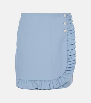 Ruffled twill miniskirt | Tory Sport