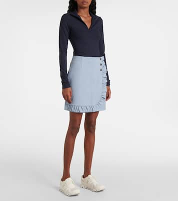 Ruffled twill miniskirt | Tory Sport
