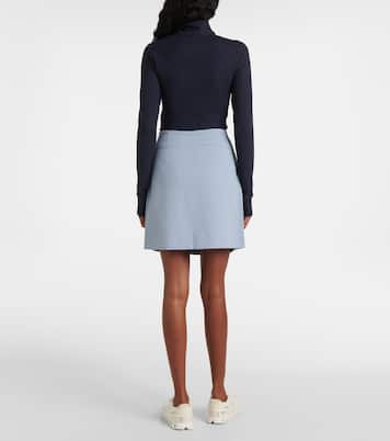 Ruffled twill miniskirt | Tory Sport