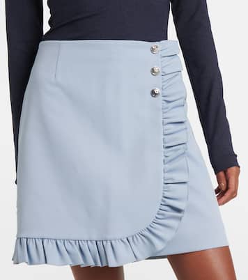 Ruffled twill miniskirt | Tory Sport