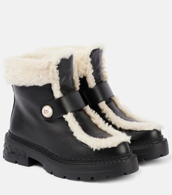 Shea shearling-lined leather ankle boots | Jimmy Choo
