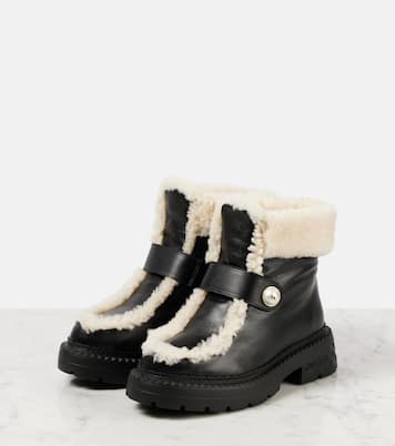 Shea shearling-lined leather ankle boots | Jimmy Choo
