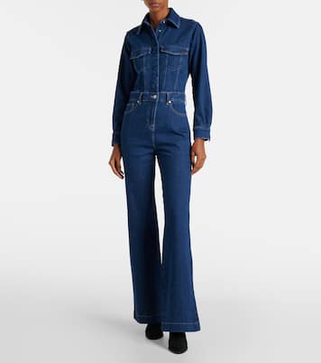 Flared denim jumpsuit | 7 For All Mankind