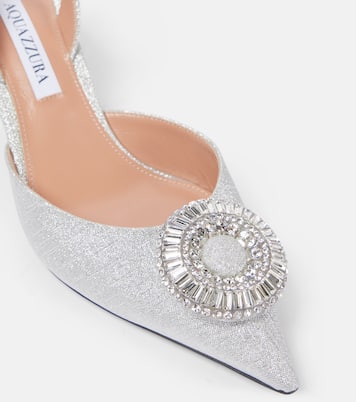 Crystal Hoop 50 glitter slingback pumps | Aquazzura