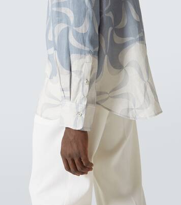 Camisa Mantra de lino estampada | Commas